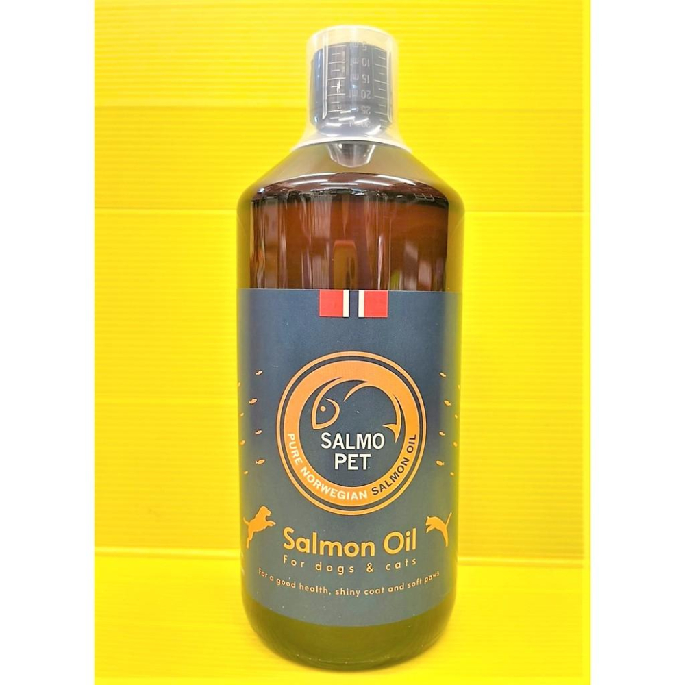附發票~ SALMO PET 挪威 活力寶 天然深海鮭魚油 1000ml/瓶 犬 貓 狗 魚油 營養補充🔴四寶的店🔴-細節圖2