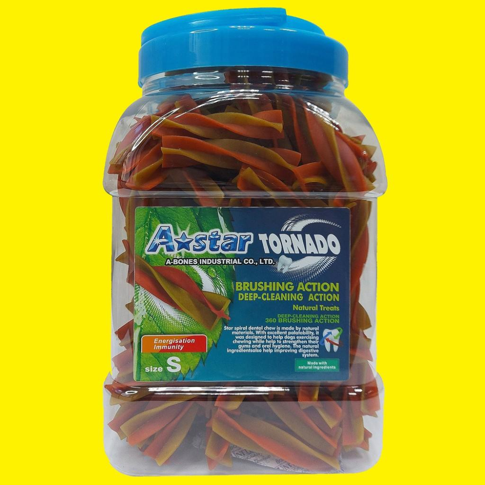 A-Star 漩力淨潔牙棒 S號 / M號 810g/桶 鮭魚牛奶潔牙棒 狗 犬 潔牙骨 零食~附發票🌼四寶的店🌼-細節圖2