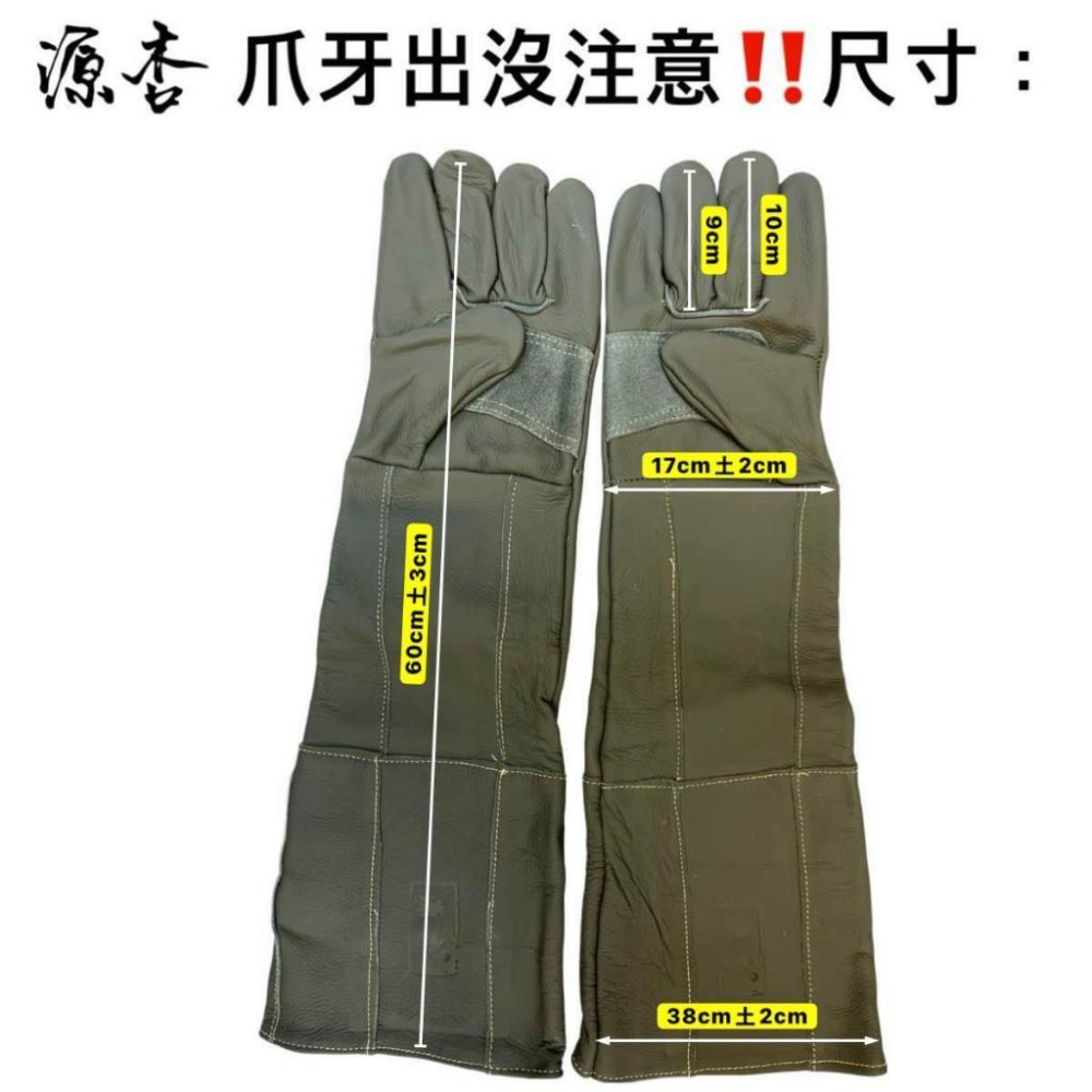 👍四寶的店👍源杏爪牙手套 大號 60cm 防咬  掌心二層皮質 寵物 防抓咬 防護 貓抓 狗咬 皮質加厚 鸚鵡 刺蝟 榴-細節圖8