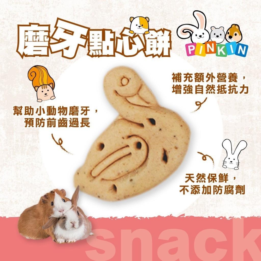 👍四寶的店👍小動物磨牙 點心餅➤香草牛奶 120G/罐➤鼠兔 天竺鼠 兔子 龍貓 鼠兔 零食 獎勵 餅乾PINKIN-細節圖5