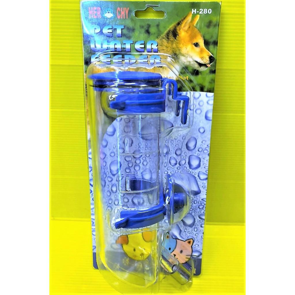 禾其 飲水器-L(500c.c) H280 寵物掛式 狗 貓 掛籠子 喝水器 狗貓滾珠式喝水瓶~附發票✪四寶的店✪-細節圖2