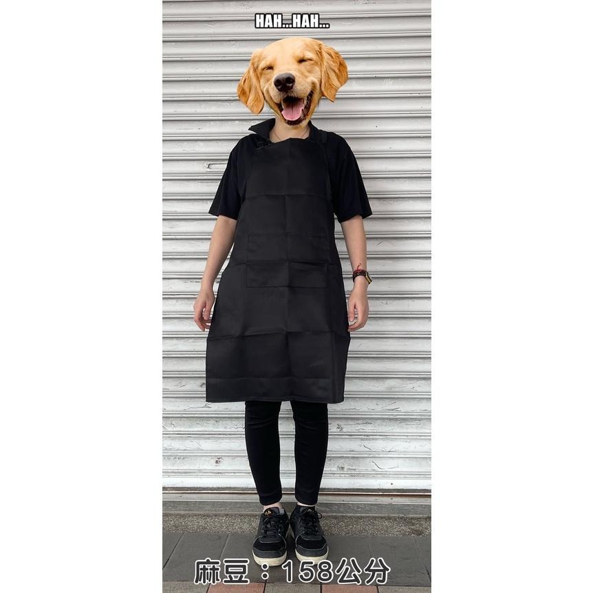 源杏 寵物美容考試檢定用品 黑色 素面 防潑水 圍裙 犬 狗 剃毛 剪毛 美髮 工作服 雙口袋 無標誌 無繡字-細節圖4