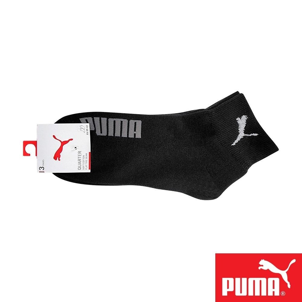 PUMA 男女款短筒襪3雙裝 彪馬 跳豹 男襪 女襪 襪子 運動襪 腳踝襪 棉襪 柔軟 棉質 舒適 高彈 耐磨 白 黑-細節圖5