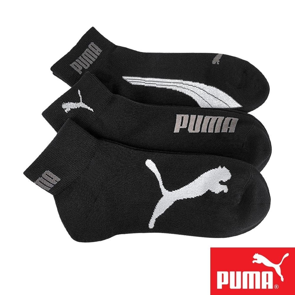 PUMA 男女款短筒襪3雙裝 彪馬 跳豹 男襪 女襪 襪子 運動襪 腳踝襪 棉襪 柔軟 棉質 舒適 高彈 耐磨 白 黑-細節圖6