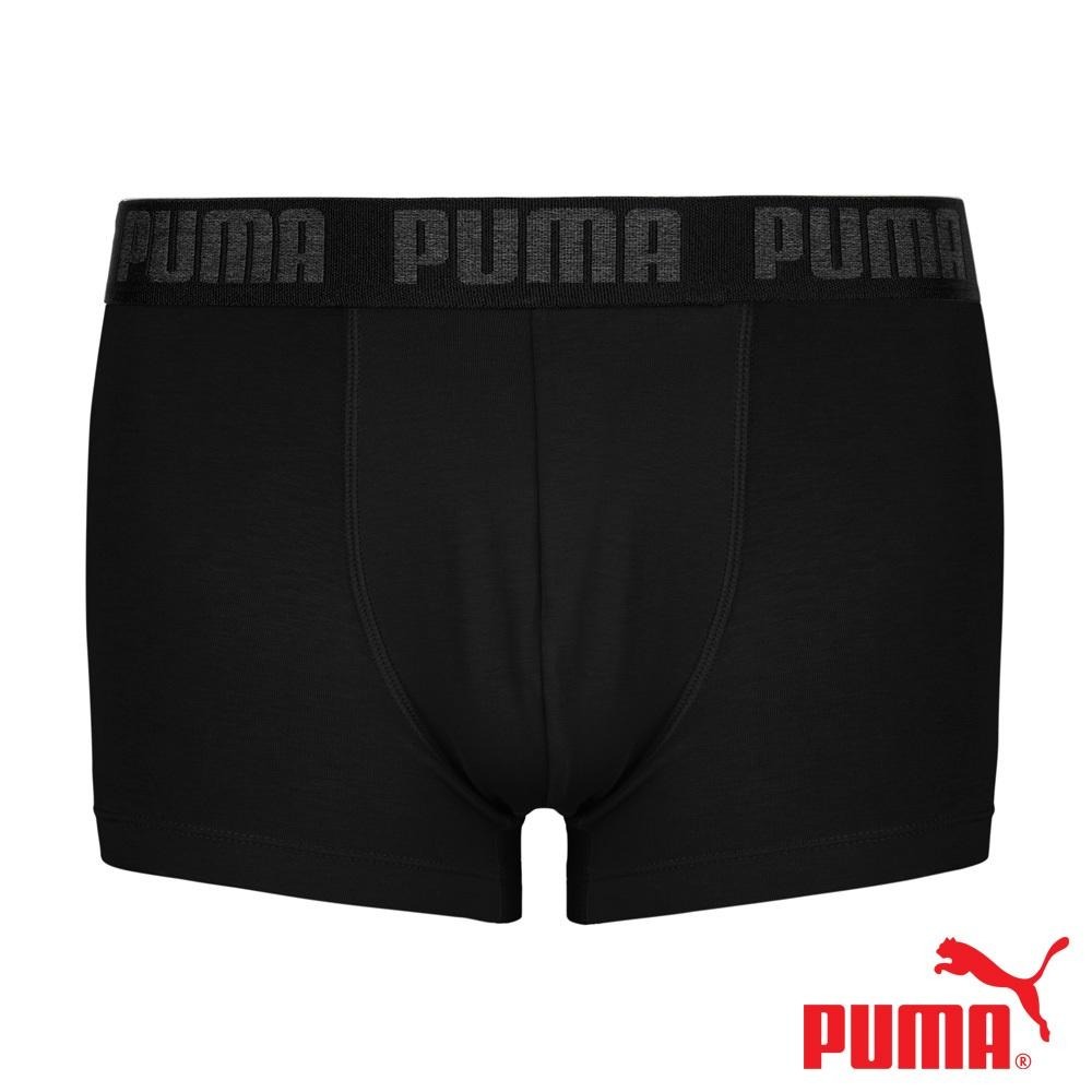PUMA 平口內褲 1件組 彪馬 跳豹 男內褲 平角內褲 修身 防捲邊 貼合 耐穿 柔軟 棉質 排汗 透氣 抗菌 黑 灰-細節圖5