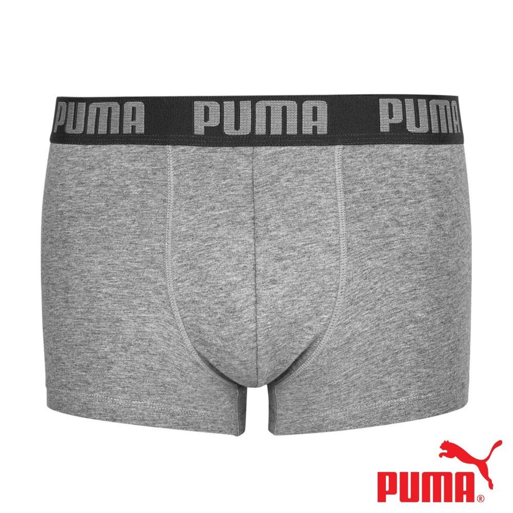 PUMA 平口內褲 1件組 彪馬 跳豹 男內褲 平角內褲 修身 防捲邊 貼合 耐穿 柔軟 棉質 排汗 透氣 抗菌 黑 灰-細節圖7