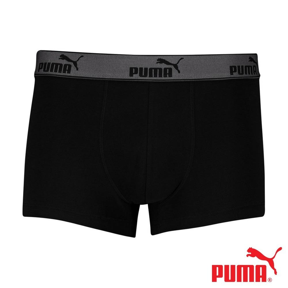 PUMA 平口內褲 1件組 彪馬 跳豹 男內褲 平角內褲 修身 防捲邊 貼合 耐穿 柔軟 棉質 透氣 抗菌 黑 深灰 灰-細節圖6