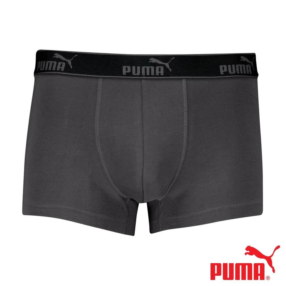 PUMA 平口內褲 1件組 彪馬 跳豹 男內褲 平角內褲 修身 防捲邊 貼合 耐穿 柔軟 棉質 透氣 抗菌 黑 深灰 灰-細節圖7