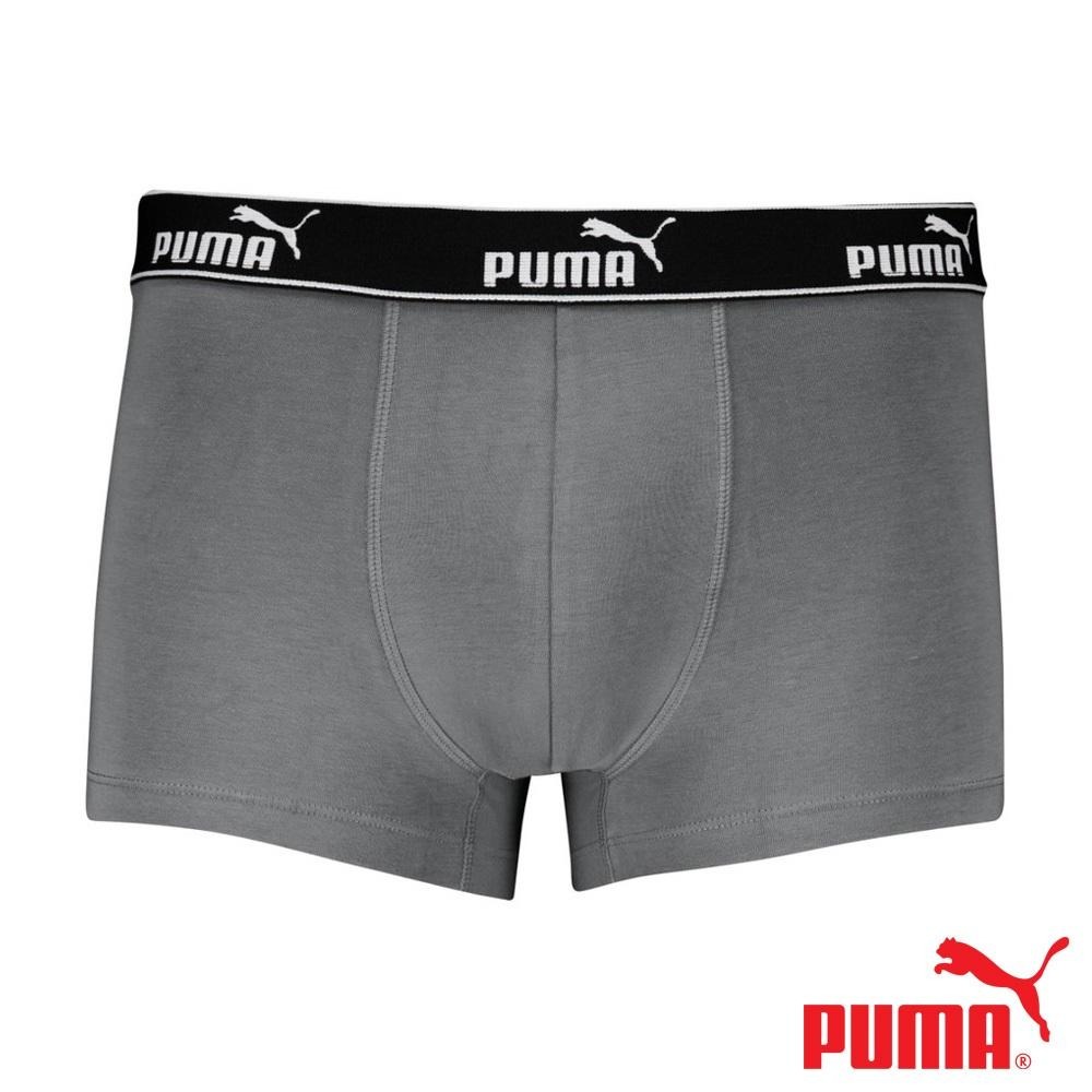 PUMA 平口內褲 1件組 彪馬 跳豹 男內褲 平角內褲 修身 防捲邊 貼合 耐穿 柔軟 棉質 透氣 抗菌 黑 深灰 灰-細節圖8