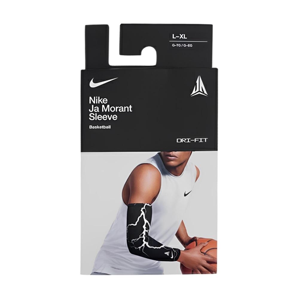 NIKE J MORANT 臂套 單入裝 健身 訓練 戶外運動 時尚 透氣 舒適 吸濕 排汗 乾爽 彈性 固定 貼合 黑-細節圖4