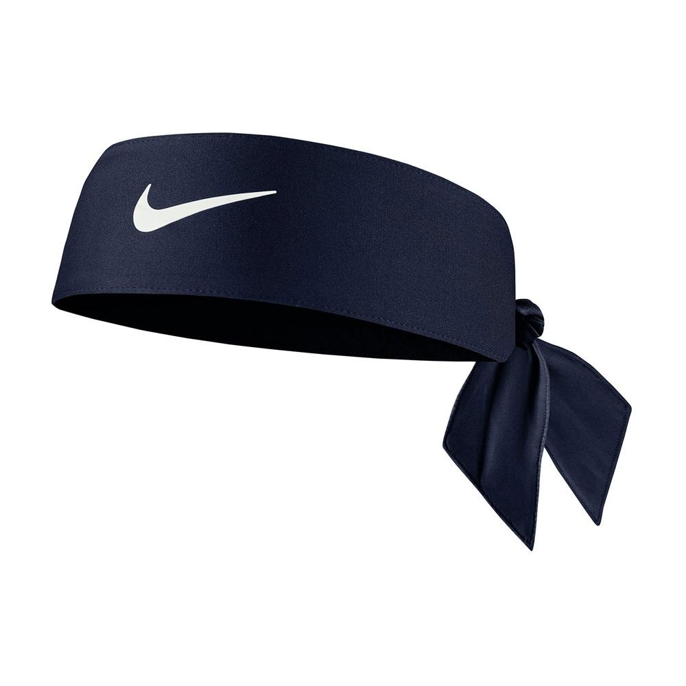 NIKE DRI-FIT FURY CLASSIC 綁帶式頭帶 止汗髮帶 運動 吸汗 乾爽 透氣 彈性 貼合 黑 深藍-細節圖4