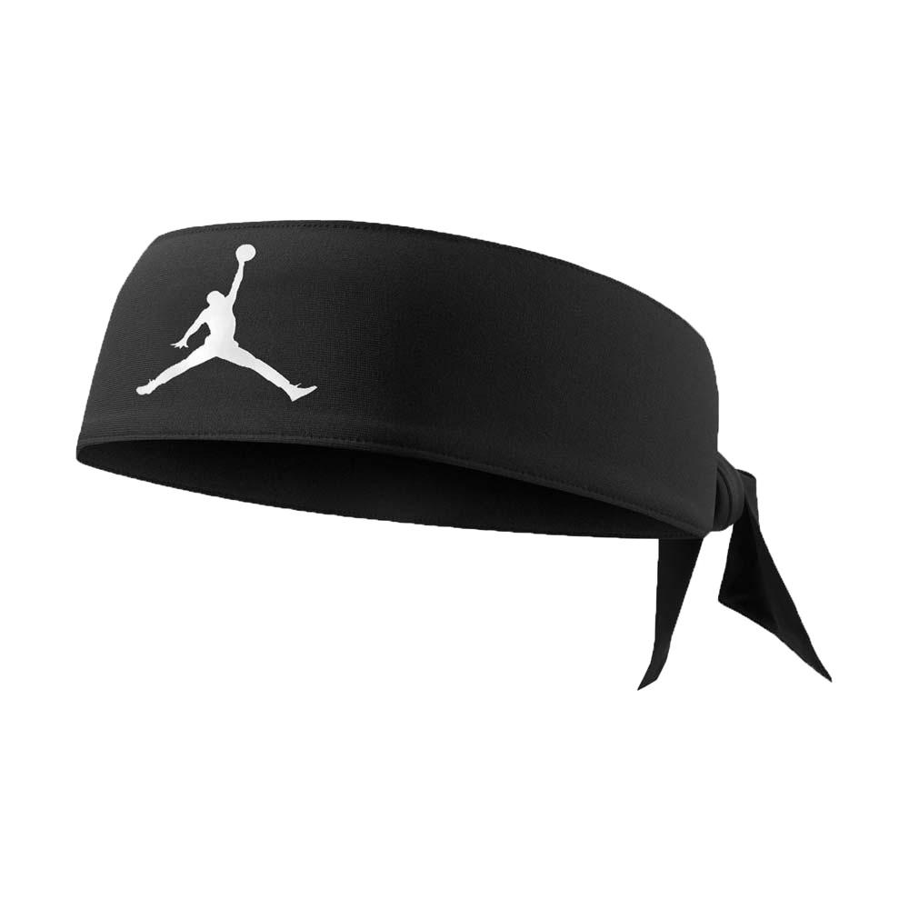 NIKE JORDAN DRI-FIT 單色綁帶式頭帶 運動頭帶 止汗髮帶 健身 跑步 運動 吸汗 乾爽 彈性 黑 白-細節圖2