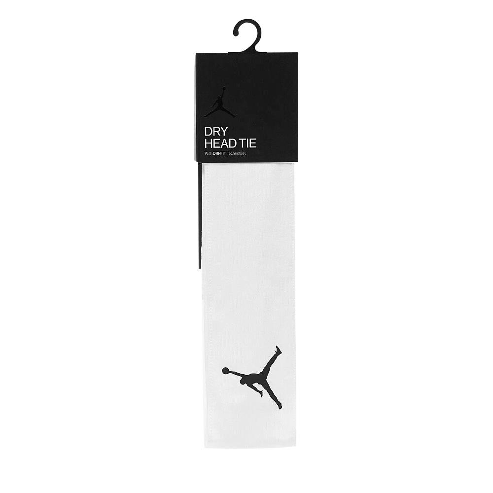 NIKE JORDAN DRI-FIT 單色綁帶式頭帶 運動頭帶 止汗髮帶 健身 跑步 運動 吸汗 乾爽 彈性 黑 白-細節圖7
