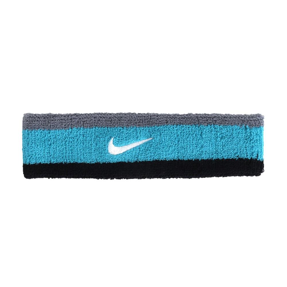 NIKE SWOOSH 頭帶 止汗髮帶 健身 訓練 跑步 籃球 運動 時尚 吸汗 乾爽 透氣 彈性 柔軟 舒適 灰藍黑-細節圖2