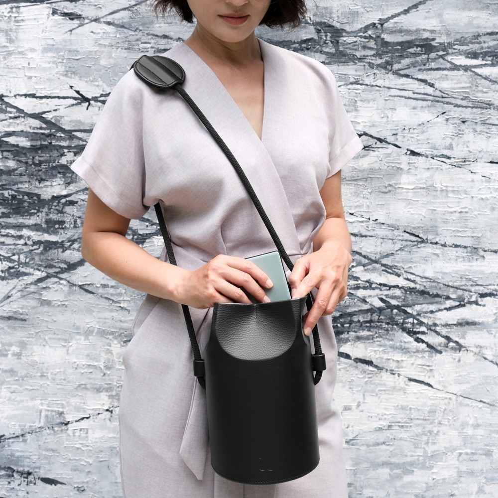 【Aura稜光】BLOSSOM摺紙皮包 | 全手工素食皮革製作、圓筒包、側背包、摺紙包-細節圖5