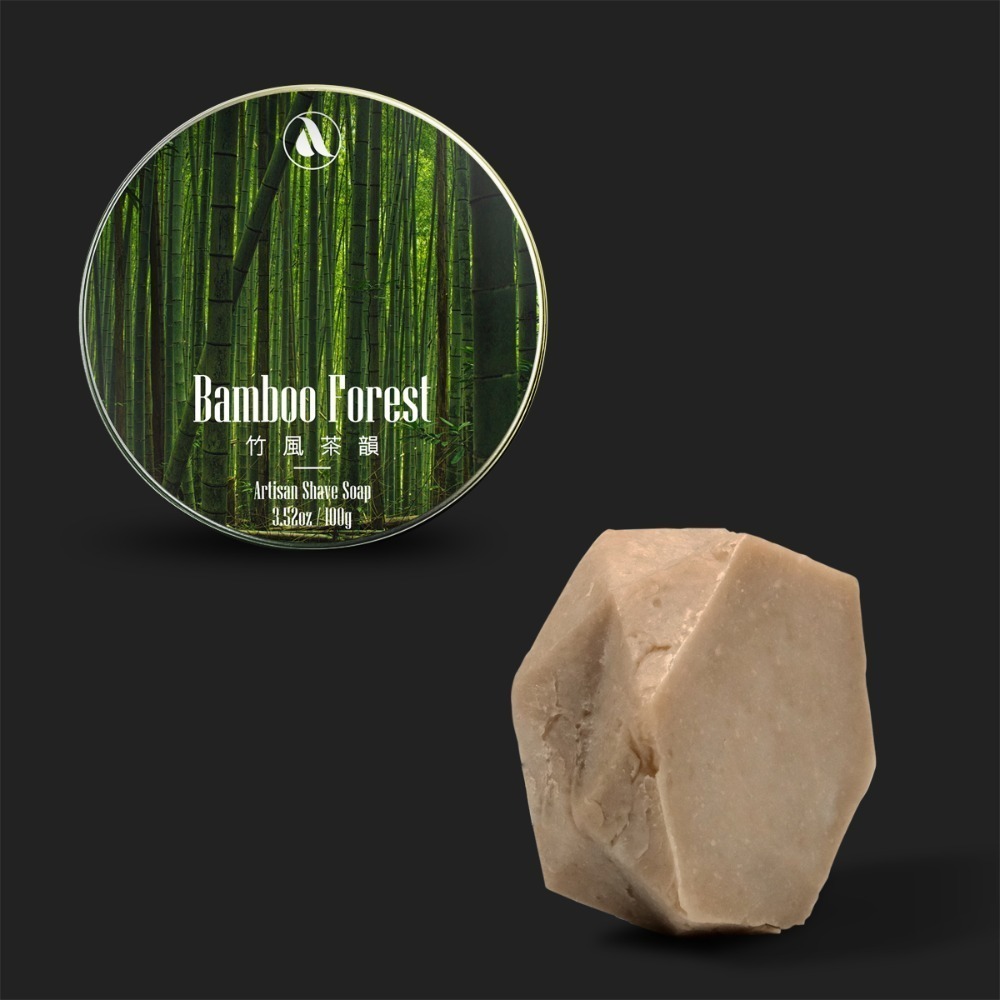 【Aura稜光】Bamboo forest | 竹風茶韻(涼感)植物油刮鬍皂-規格圖4