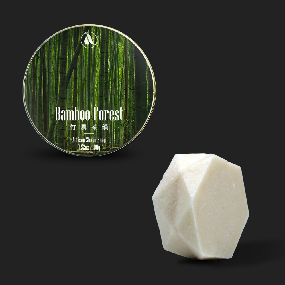 【Aura稜光】Bamboo forest | 竹風茶韻(涼感)植物油刮鬍皂-規格圖4