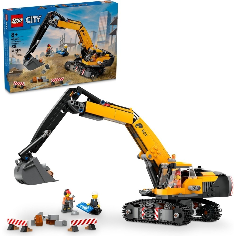 『磚磚專賣』LEGO 60420 工程挖掘機+60401 工程蒸氣壓路機 CITY 城市系列-細節圖2