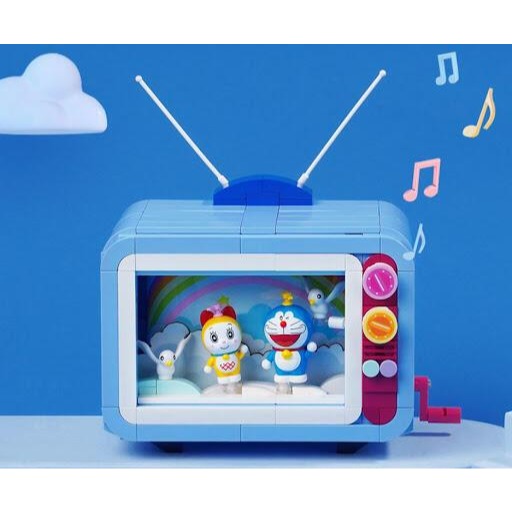 『磚賣玩具』啟蒙積木 Keeppley 哆啦A夢電視機積木 小叮噹 盒況普通特價 QMAN-細節圖2