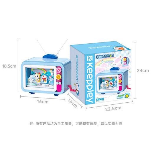 『磚賣玩具』啟蒙積木 Keeppley 哆啦A夢電視機積木 小叮噹 盒況普通特價 QMAN-細節圖3