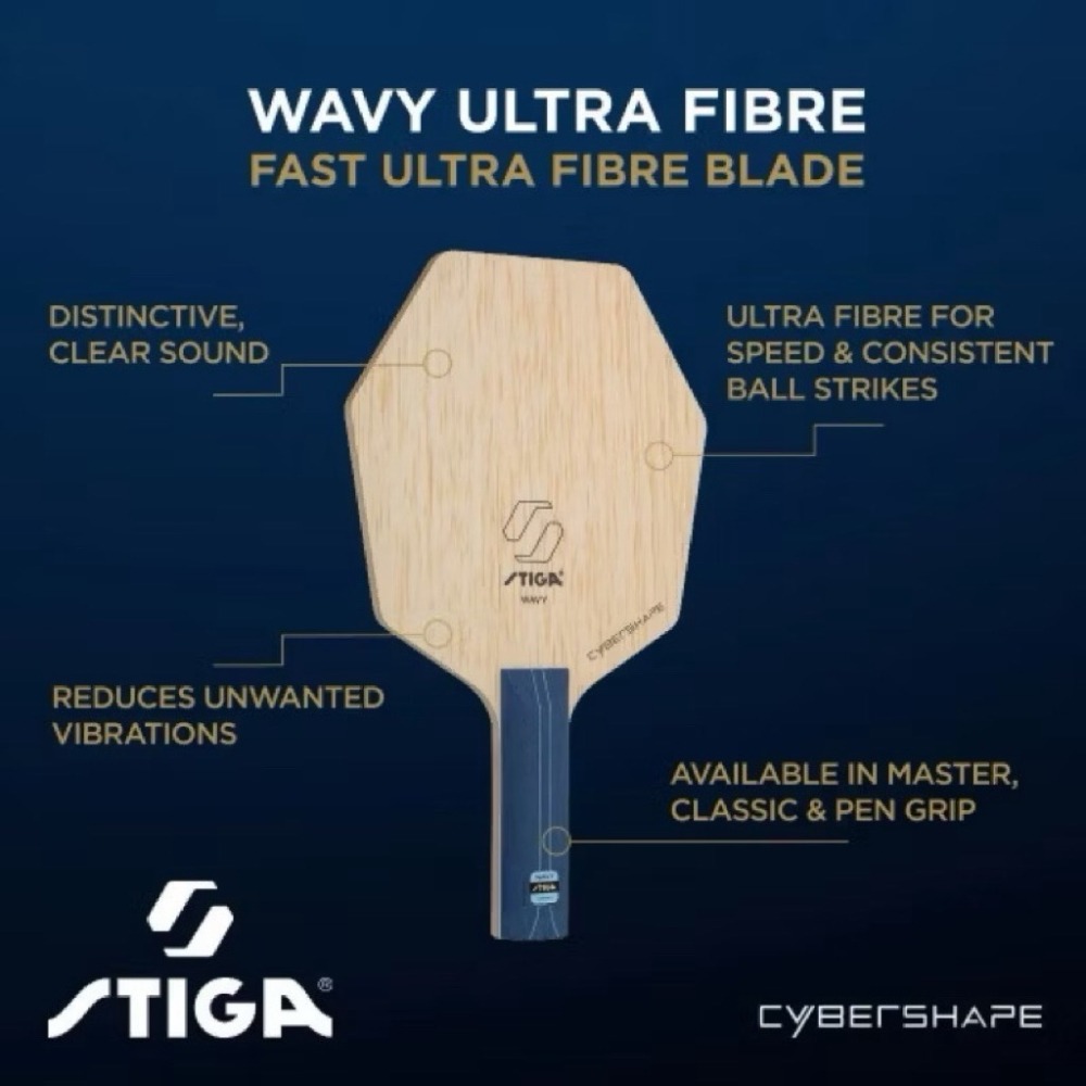 《將拼桌球運動空間》STIGA WAVY 強力碳素 超級纖維 台灣公司貨 有保固  桌球底板-細節圖3