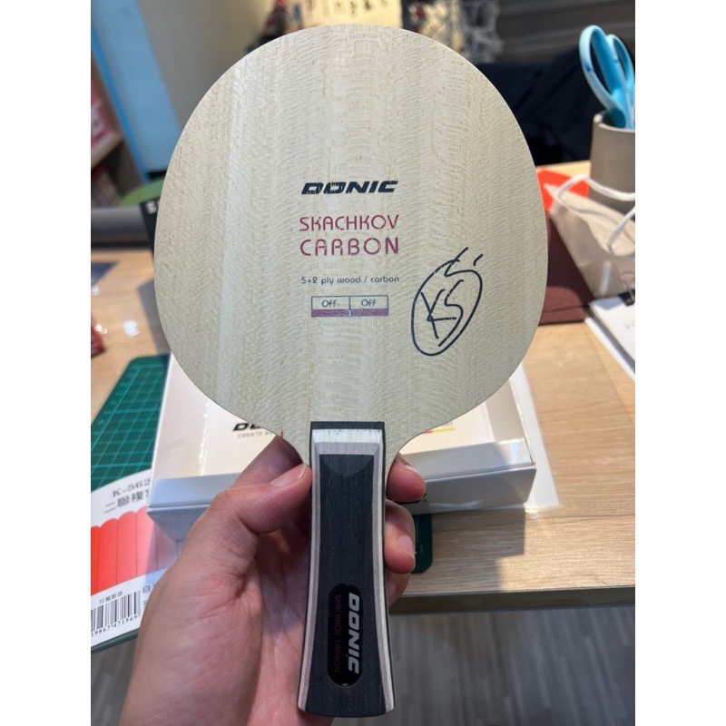 【將拼桌球運動空間】 (平替版viscaria )DONIC Skachkov Carbon 5+2外碳配置 手感控制型-細節圖2