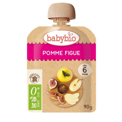 法國貝優 babybio 生機蘋果無花果纖果泥 90g (6個月以上適用) 即食 副食品 離乳食