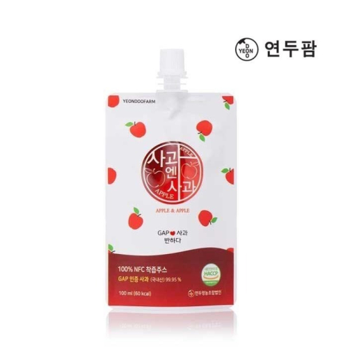 【韓國 YEONDOOFARM 妍杜農場】好農蘋果汁 100ml 果汁 幼童即可食用