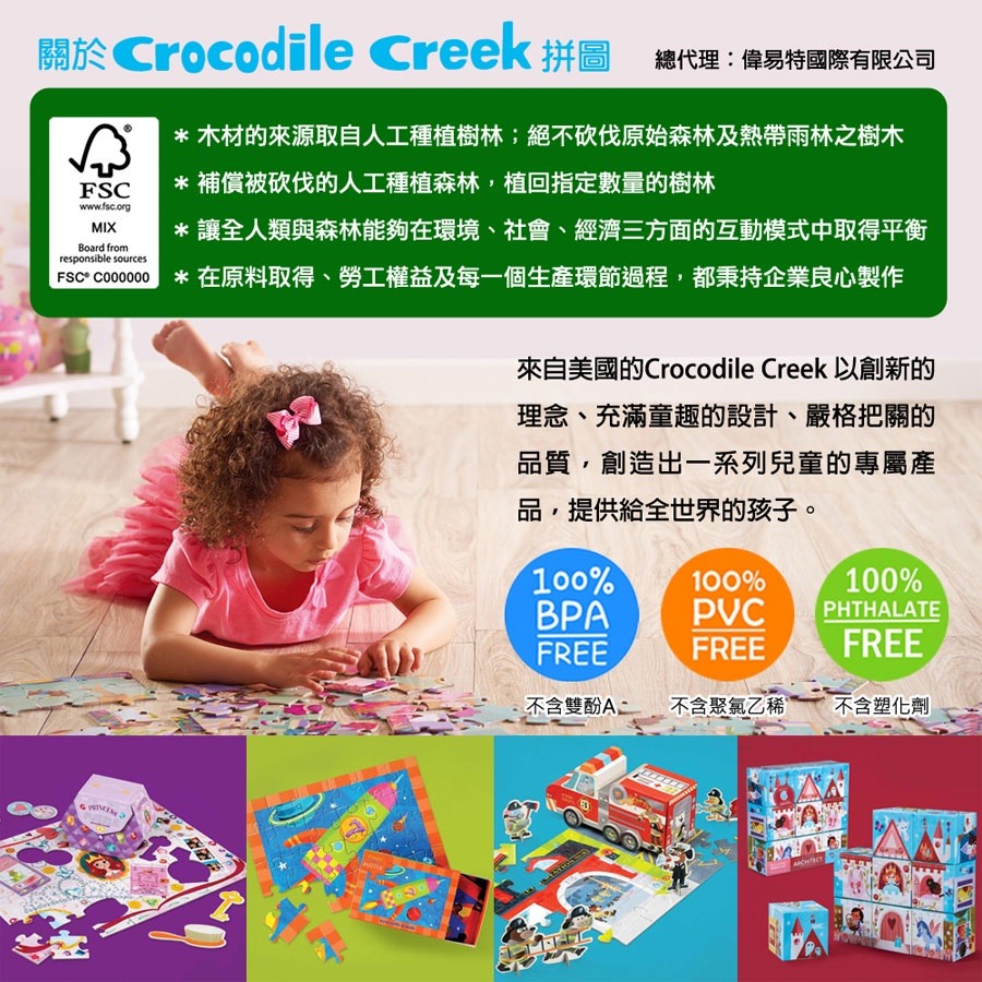 (多款任選) 美國 Crocodile Creek - 探索主題拼圖-細節圖7