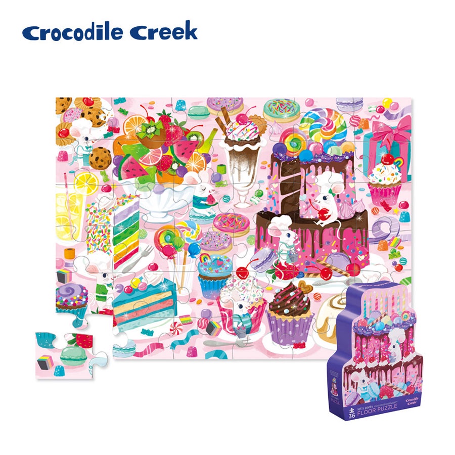 (3歲以上) 美國 Crocodile Creek 大型地板拼圖-蛋糕派對 (36片)