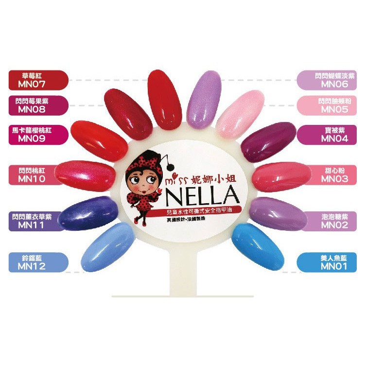 英國【Miss Nella】妮娜小姐(2020新色) 水性可撕式安全指甲油 - 閃閃藍莓冰沙 MN32 兒童指甲油-細節圖5