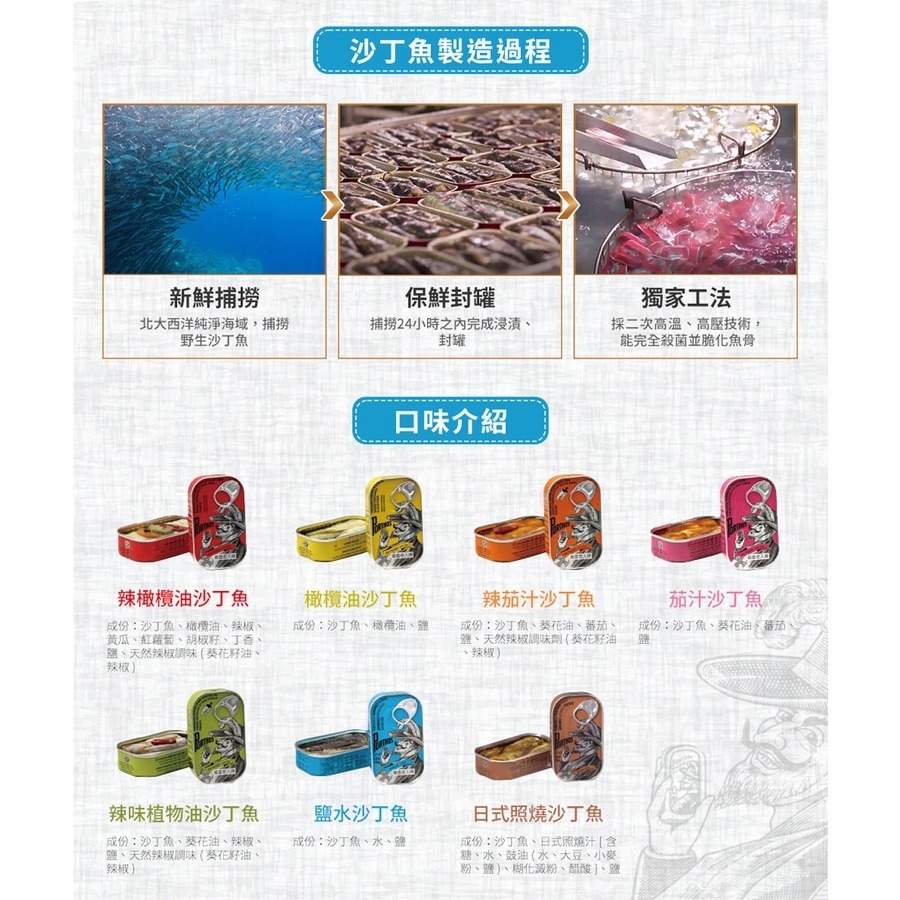 PORTHOS 葡國老人牌 日式照燒汁沙丁魚罐頭 (125g/罐)-細節圖7