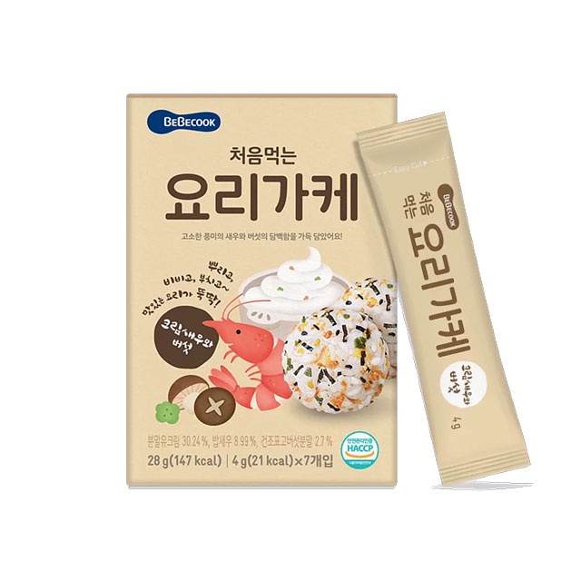 韓國【BEBECOOK】寶膳 12m+ 初食拌飯香鬆 奶油香菇鮮蝦(28g)