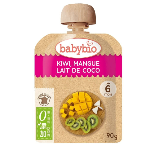 法國貝優 babybio 生機奇異果芒果椰奶纖果泥 90g (6個月以上適用) 即食 副食品 離乳食