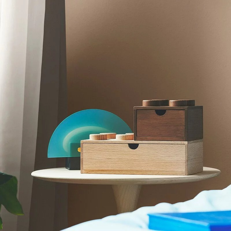 【二色可選】【Room Copenhagen】樂高 LEGO 桌上型木製八凸抽屜收納箱-細節圖3