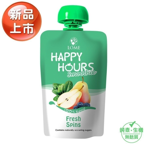 大地之愛 Happy Hours 6m+ 生機 纖果飲 (西洋梨/藍莓/菠菜) 100g 果泥
