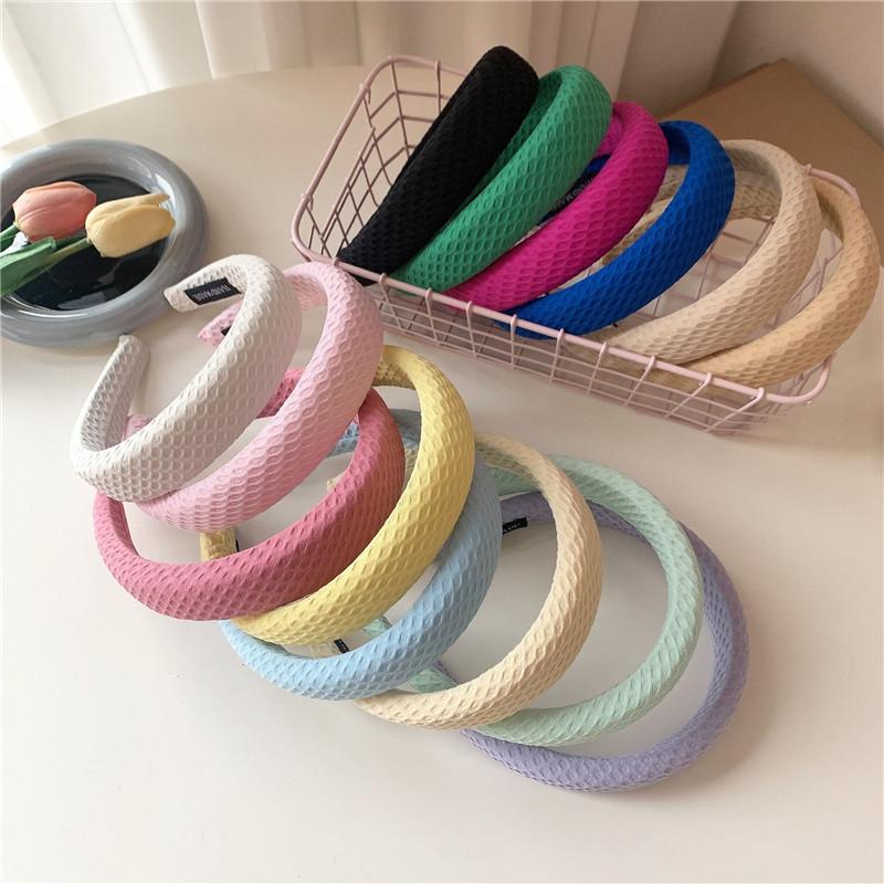 凹造型必備！顏色超級多🌷 漂釀歐膩糖果色髮箍（2款  13色）一般款 華夫格 細髮箍 韓系髮箍 髮飾 頭飾 飾品 配件-細節圖2