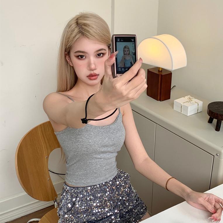 ⚠️任選兩件$498⚠️  單穿超辣！自帶胸墊✨ 免穿內衣🎀  辣妹無敵美背bra背心（3色）內衣 小可愛 女裝 運動-細節圖4