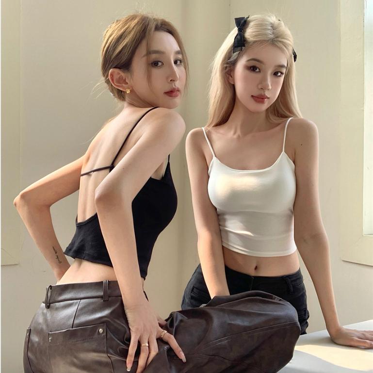 ⚠️任選兩件$498⚠️  單穿超辣！自帶胸墊✨ 免穿內衣🎀  辣妹無敵美背bra背心（3色）內衣 小可愛 女裝 運動-細節圖5