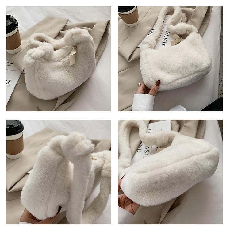 🔖特價$198🔥  氛圍感必備🐻  熊寶寶毛絨腋下包（3色）小包 斜背包 手提包 皮革包 大包 韓版 特價-細節圖2