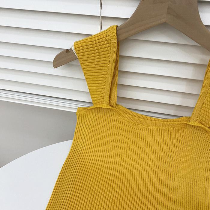 包色必推款📦  超百搭多色針織吊帶背心（2款 7色）內衣 小可愛 女裝 運動背心 顯瘦 特價 舒適 美背 吊帶背心-細節圖7