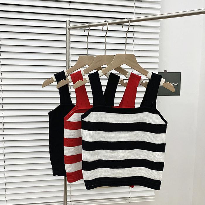 包色必推款📦  超百搭多色針織吊帶背心（2款 7色）內衣 小可愛 女裝 運動背心 顯瘦 特價 舒適 美背 吊帶背心-細節圖8