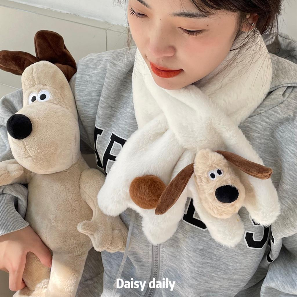 聖誕禮物必推🎁  加厚超暖🐶  超Q立體狗狗毛絨圍巾（5款）手套/短圍巾/圍脖/情侶款/交換禮物-細節圖2