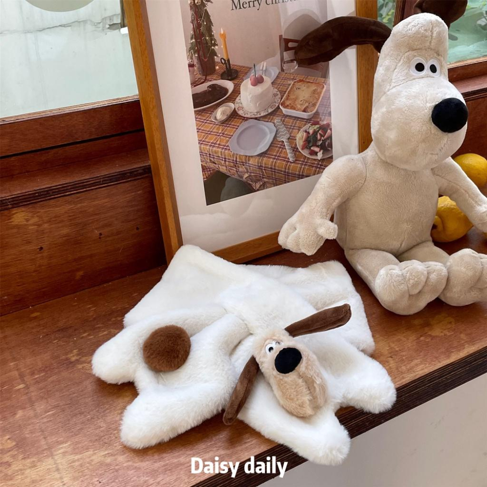 聖誕禮物必推🎁  加厚超暖🐶  超Q立體狗狗毛絨圍巾（5款）手套/短圍巾/圍脖/情侶款/交換禮物-細節圖6