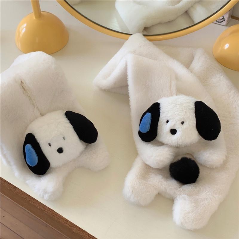 聖誕禮物必推🎁  加厚超暖🐶  超Q立體狗狗毛絨圍巾（5款）手套/短圍巾/圍脖/情侶款/交換禮物-細節圖9