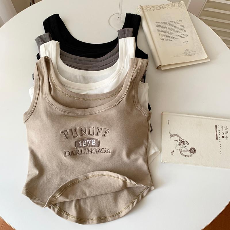 包色優惠🔖  不用穿內衣！顯瘦不跑杯💝  甜辣風字母刺繡bra背心（4色）內衣 小可愛 女裝 運動背心 顯瘦 特價 舒適-細節圖5