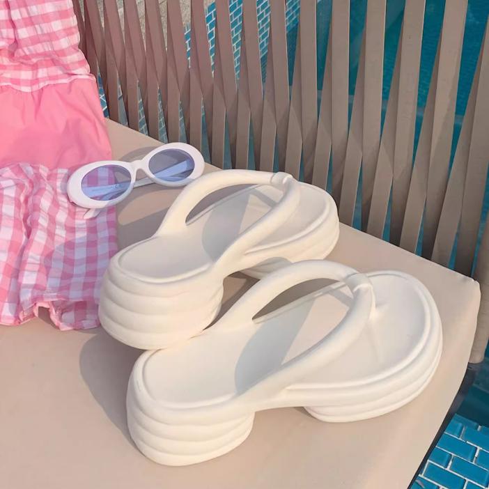 ⚠️限時特價$299❗️  軟底超好穿✨  夏日多巴胺配色人字拖（增高款&一般款  36-41）夾腳拖 懶人拖 沙灘拖-細節圖7