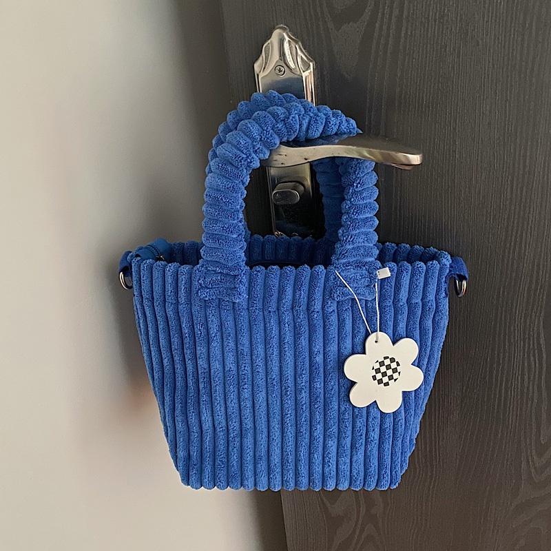 超美克萊因藍💙  手提&斜背🥨  軟呼呼燈芯絨小包（2色）小包 斜背包 手提包 皮革包 大包 韓版 特價-細節圖6