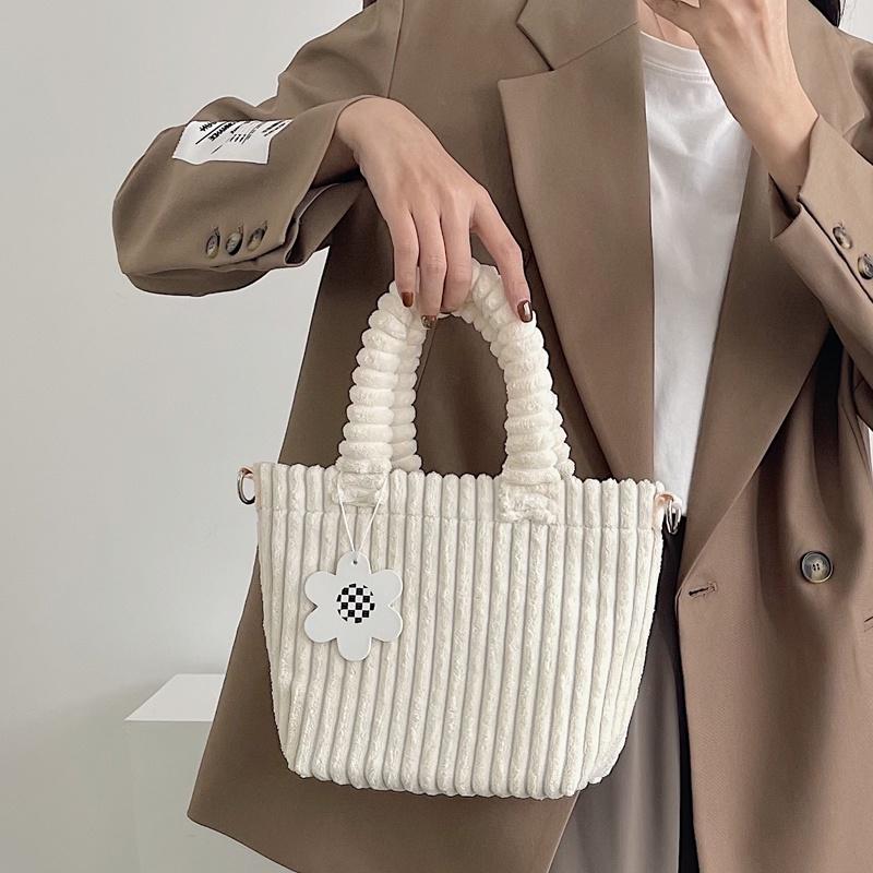 超美克萊因藍💙  手提&斜背🥨  軟呼呼燈芯絨小包（2色）小包 斜背包 手提包 皮革包 大包 韓版 特價-細節圖7