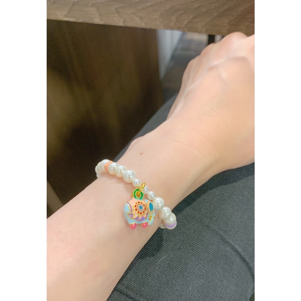 Soleil d’Éléphant（象之陽光）施華洛世奇珍珠.法瑯彩童趣設計手串-細節圖3